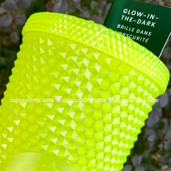 👻NWT✨Starbucks ‘Lemongrass Glow in The Dark Bling’ Studded Cold Cup Tumbler - Picture 5 of 11